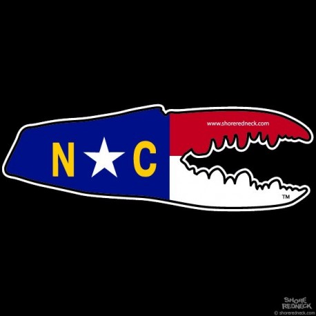Shore Redneck North Carolina Flag Crab Claw Decal
