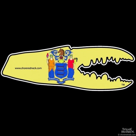 Shore Redneck New Jersey Flag Crab Claw Decal