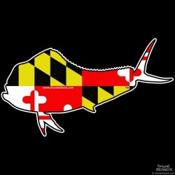 Shore Redneck Maryland Flag Mahi Mahi Decal