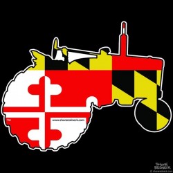Shore Redneck Maryland Flag OS Tractor Decal