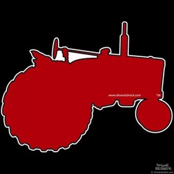 Shore Redneck Red OS Tractor Decal