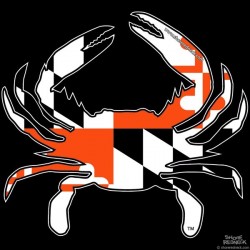 Shore Redneck Orange Black MD Flag Crab Decal