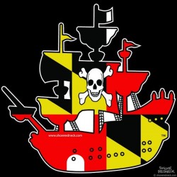 Shore Redneck Maryland Pirate Ship Decal