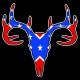 Shore Redneck Dixie Flag Buck Skull Decal