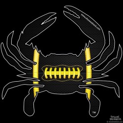Shore Redneck  Football Black/White/Gold Crab Decal