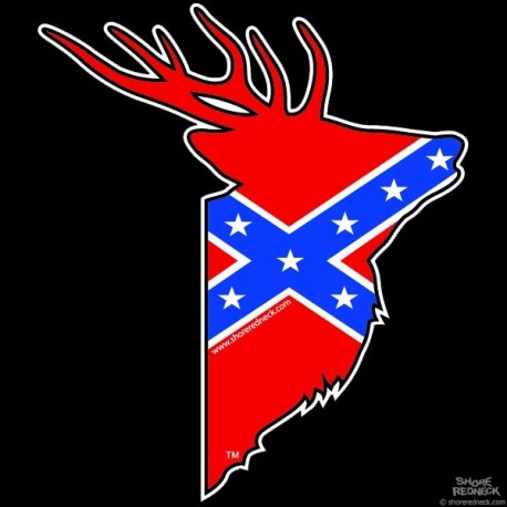 Shore Redneck Dixie Flag Sika Stag Profile Decal