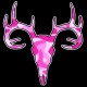 Shore Redneck Pink Camo Buck Skull Decal