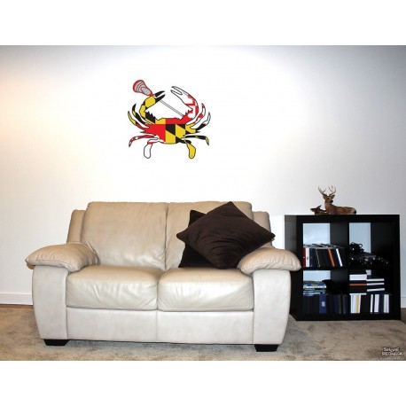 Shore Redneck MD Themed Lacrosse Crab Wall Decal