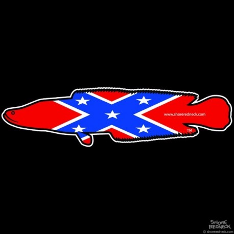 Shore Redneck Confederate Flag Shore Snakehead Decal