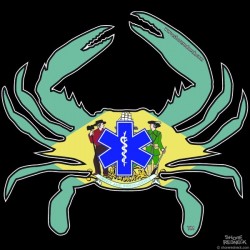 Shore Redneck Delaware Flag Star of Life Crab Decal
