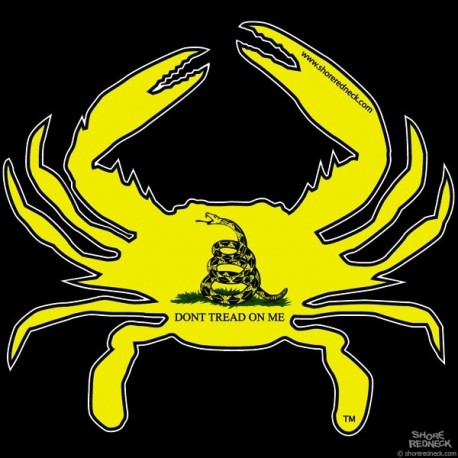 Shore Redneck Gadsden Flag Crab Decal