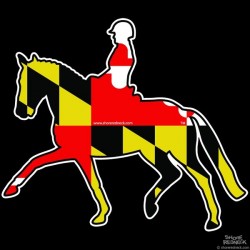 Shore Redneck MD Flag Dressage Horse 2 Decal