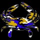 Shore Redneck Purple/Black/Gold Camo Crab Decal