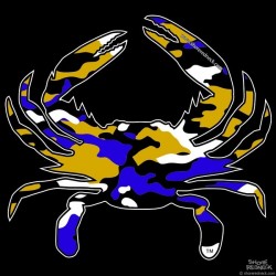 Shore Redneck Purple/Black/Gold Camo Crab Decal
