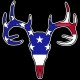 Shore Redneck U.S. Flag Buck Skull Decal