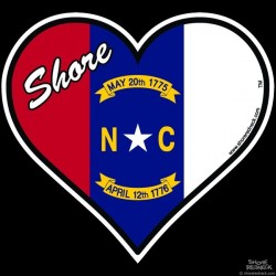Shore Redneck NC Shore Heart Decal