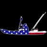 Shore Redneck USA Flag Kayak Fisherman Decal