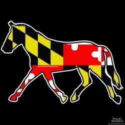 Shore Redneck Maryland Flag Trotting Horse Decal