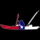 Shore Redneck TX Flag Kayak Fisherman Decal