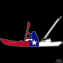 Shore Redneck TX Flag Kayak Fisherman Decal
