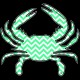 Shore Redneck Turquoise Chevron  Crab Decal
