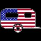 Shore Redneck U.S.A. Flag Camper Decal