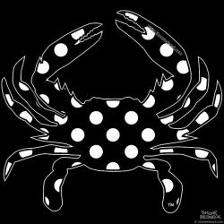 Shore Redneck Black and White Polka Dot Crab Decal
