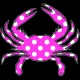 Shore Redneck Pink and White Polka Dot  Crab Decal
