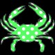 Shore Redneck Green and White Polka Dot  Crab Decal