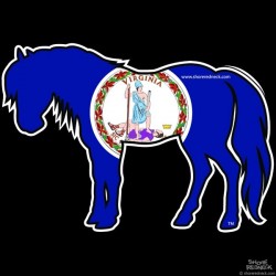 Shore Redneck Virginia Flag Pony Decal