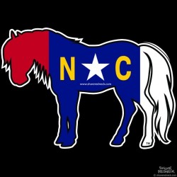 Shore Redneck North Carolina Flag Pony Decal
