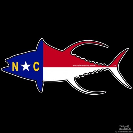Shore Redneck North Carolina Flag Yellowfin Decal