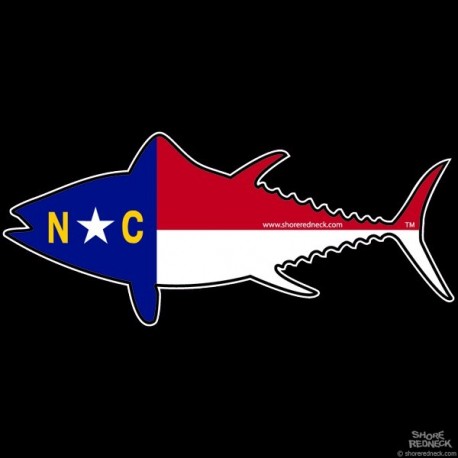 Shore Redneck North Carolina Flag Tuna Decal