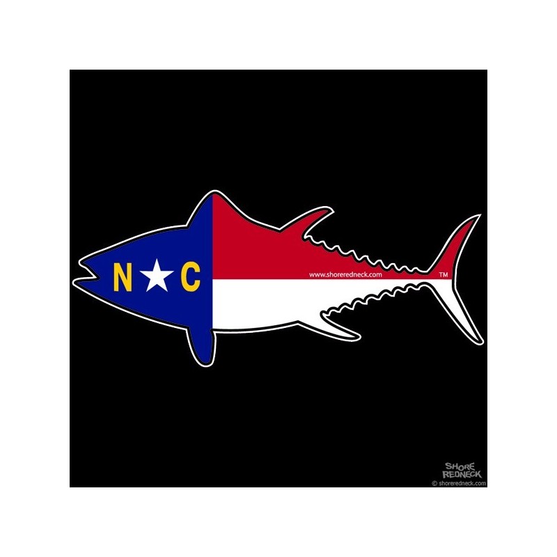 Shore Redneck North Carolina Flag Tuna Decal 
