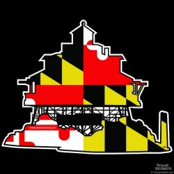 Shore Redneck T. Point Maryland  Lighthouse Decal