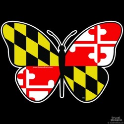 Shore Redneck Maryland Flag Butterfly 1