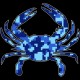 Shore Redneck Blue Digital Camo Crab Decal