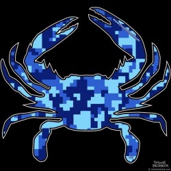 Shore Redneck Blue Digital Camo Crab Decal