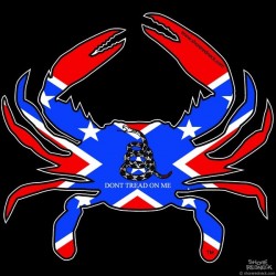 Shore Redneck Dixie Gadsden Flag Crab Decal