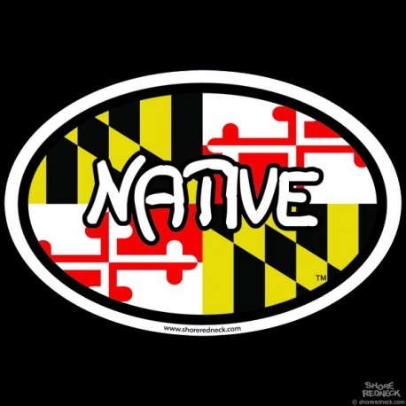 Shore Redneck Native MD Oval Decal