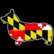 Shore Redneck Maryland Flag Corgi Decal