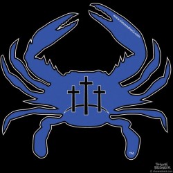 Shore Redneck Calvary Crosses Blue Crab Decal