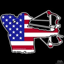 Shore Redneck US Flag Bowhunter Decal