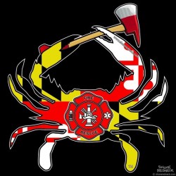 Shore Redneck MD Fire and Rescue Axe Crab Decal