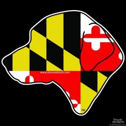 Shore Redneck Maryland Flag Retreiver Head Decal