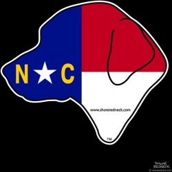 Shore Redneck NC Flag Retreiver Head Decal