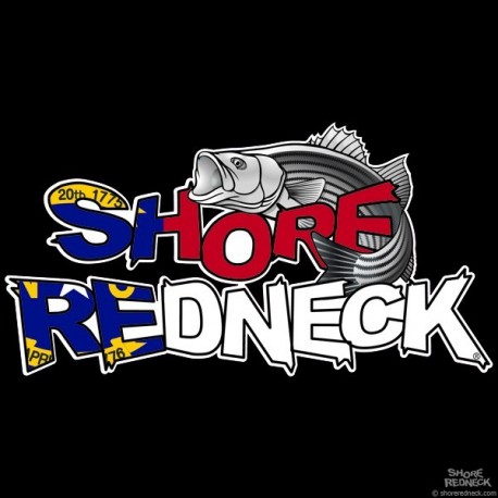 Shore Redneck Striper on Top NC Decal
