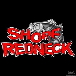 Shore Redneck Striper on Top Red Grunge Decal