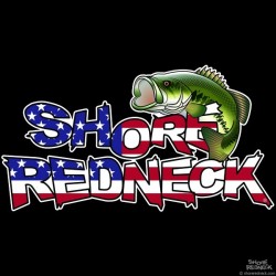 Shore Redneck Bass on Top US Flag Decal