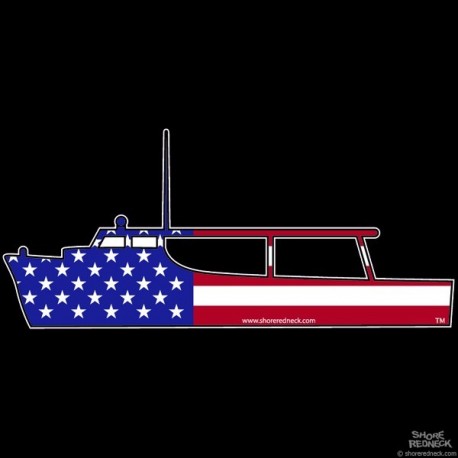 Shore Redneck US Flag Workboat Decal